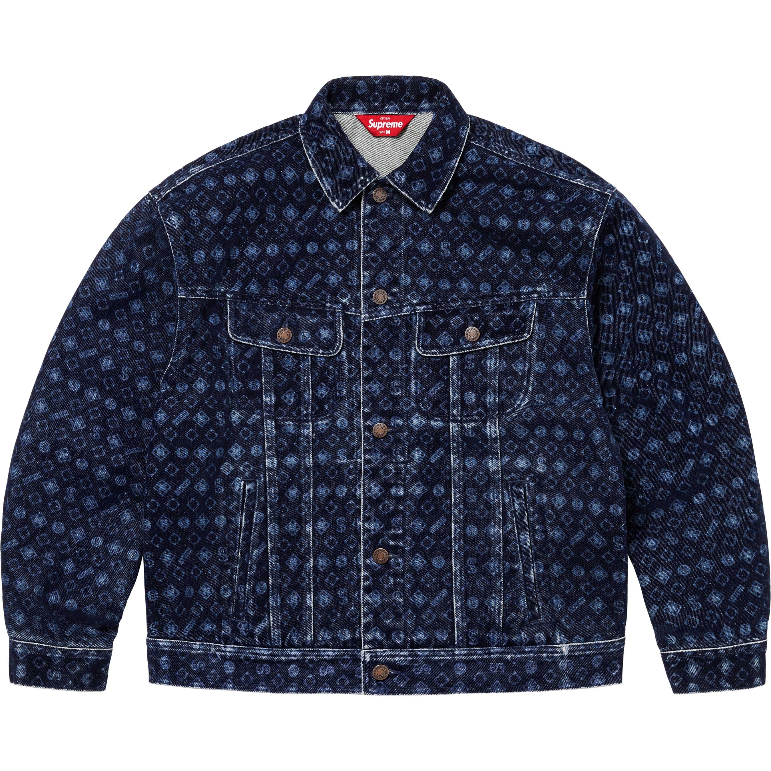 Flocked Denim Trucker Jacket view 15